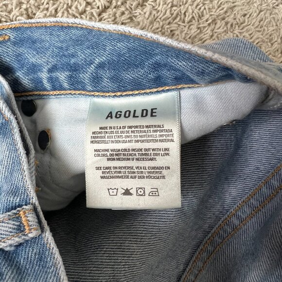 Agolde 90s Jeans High Waisted Distressed Loose Sz 27 - Picture 7 of 10